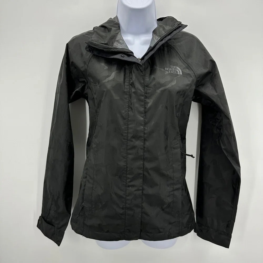 The North Face Black Camo Light Weight‎ Jacket Sz XS